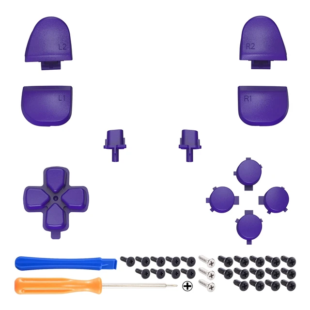 Alt view image 3 of 4 - eXtremeRate Replacement D-pad R1 L1 R2 L2 Triggers Share Options Face Buttons, Purple Full Set Buttons Compatible with ps5 Controller BDM-030 BDM-040 BDM-050 BDM-060 - Controller NOT Included