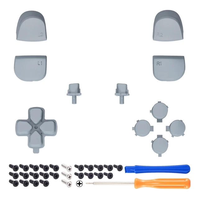 Alt view image 3 of 3 - eXtremeRate Replacement D-pad R1 L1 R2 L2 Triggers Share Options Face Buttons, New Hope Gray Full Set Buttons Compatible with ps5 Controller BDM-010 & BDM-020