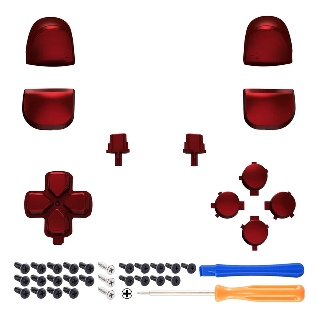 Alt view image 3 of 3 - eXtremeRate Replacement D-pad R1 L1 R2 L2 Triggers Share Options Face Buttons, Scarlet Red Full Set Buttons Compatible with ps5 Controller BDM-010 & BDM-020