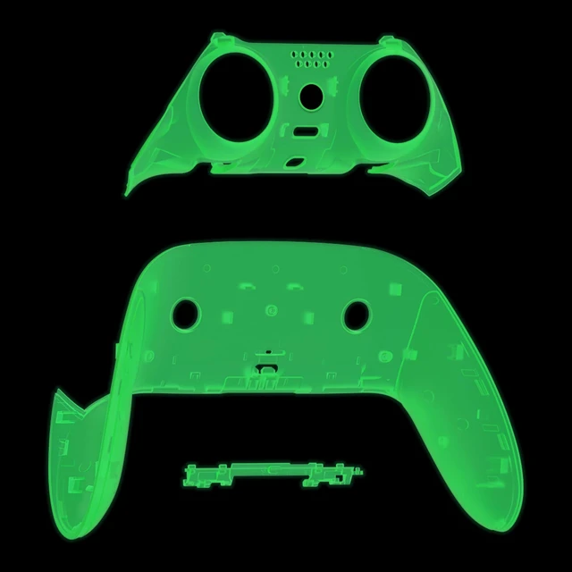 Alt view image 2 of 5 - eXtremeRate Top Bottom Decorative Trim Shell Compatible with p s 5 Edge Controller DIY Replacement Front Back Clip Shell, Custom Glow in Dark - Green Plates Cover Compatible with p s 5 Edge Controller