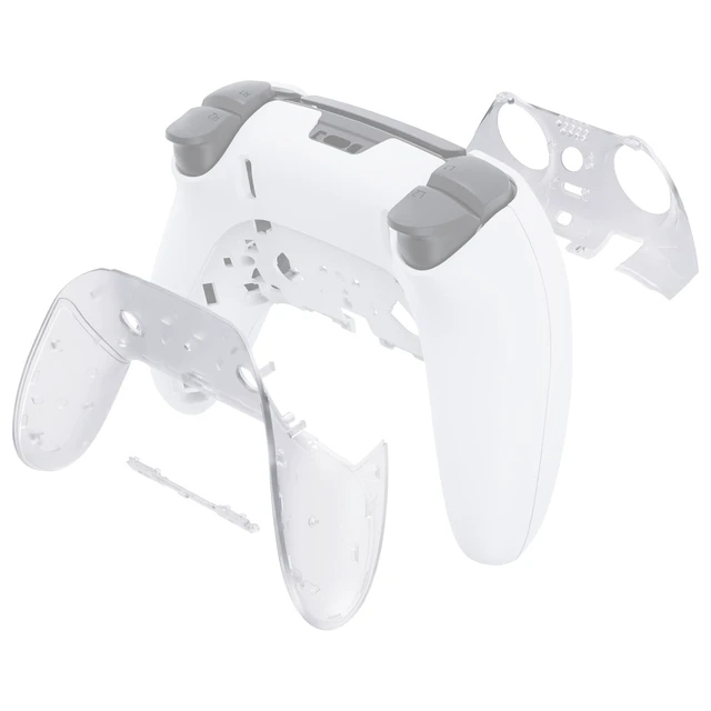 Alt view image 4 of 4 - eXtremeRate Top Bottom Decorative Trim Shell Compatible with ps5 Edge Controller DIY Replacement Front Back Clip Shell, Custom Clear Plates Cover Compatible with ps5 Edge Controller
