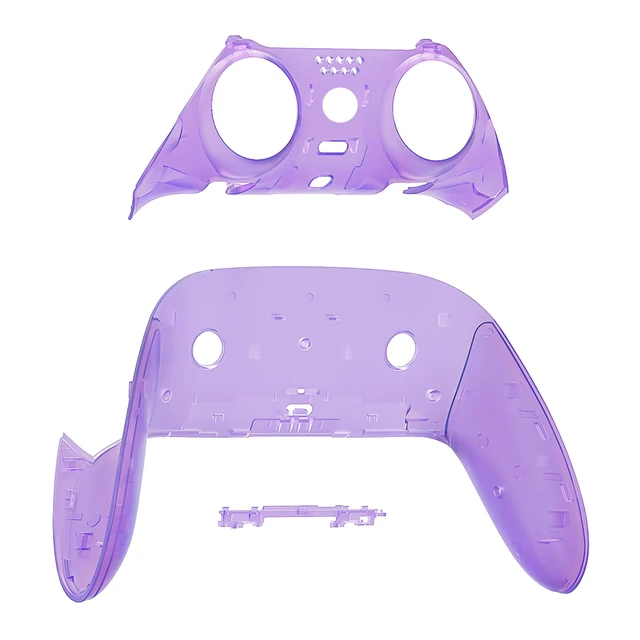 Alt view image 2 of 4 - eXtremeRate Top Bottom Decorative Trim Shell Compatible with ps5 Edge Controller DIY Replacement Front Back Clip Shell, Custom Clear Atomic Purple Plates Cover Compatible with ps5 Edge Controller