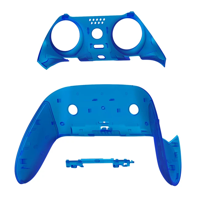 Alt view image 3 of 4 - eXtremeRate Top Bottom Decorative Trim Shell Compatible with ps5 Edge Controller DIY Replacement Front Back Clip Shell, Custom Clear Blue Plates Cover Compatible with ps5 Edge Controller