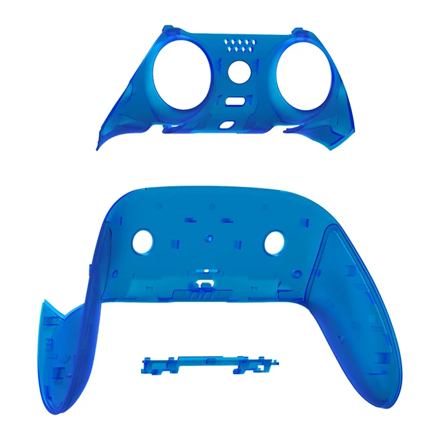 Alt view image 2 of 4 - eXtremeRate Top Bottom Decorative Trim Shell Compatible with ps5 Edge Controller DIY Replacement Front Back Clip Shell, Custom Clear Blue Plates Cover Compatible with ps5 Edge Controller