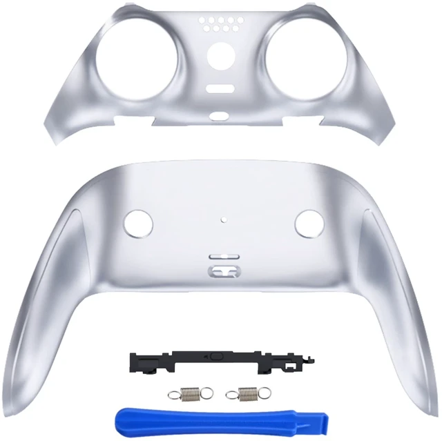 Main image of eXtremeRate Top Bottom Decorative Trim Shell Compatible with p s 5 Edge Controller DIY Replacement Front Back Clip Shell, Custom Chrome Silver Plates Cover Compatible with p s 5 Edge Controller