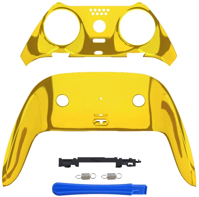 Main image of eXtremeRate Top Bottom Decorative Trim Shell Compatible with p s 5 Edge Controller DIY Replacement Front Back Clip Shell, Custom Chrome Gold Plates Cover Compatible with p s 5 Edge Controller