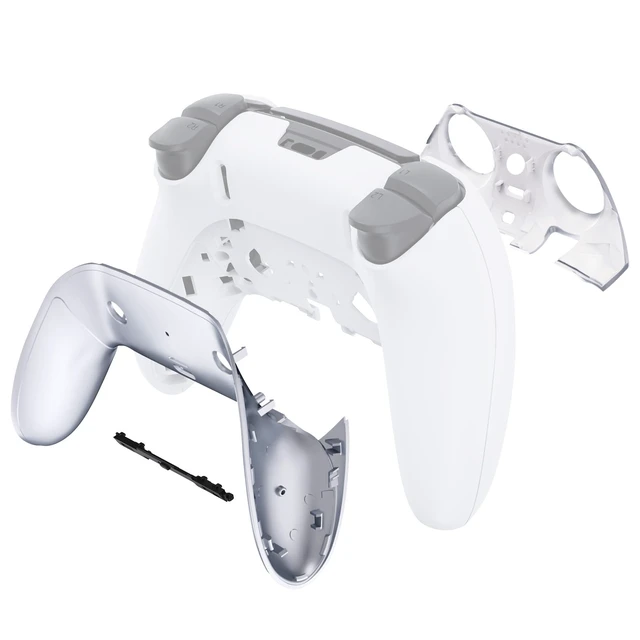 Alt view image 4 of 4 - eXtremeRate Top Bottom Decorative Trim Shell Compatible with p s 5 Edge Controller DIY Replacement Front Back Clip Shell, Custom Chrome Silver Plates Cover Compatible with p s 5 Edge Controller