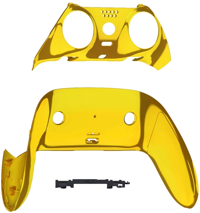 Alt view image 2 of 4 - eXtremeRate Top Bottom Decorative Trim Shell Compatible with p s 5 Edge Controller DIY Replacement Front Back Clip Shell, Custom Chrome Gold Plates Cover Compatible with p s 5 Edge Controller