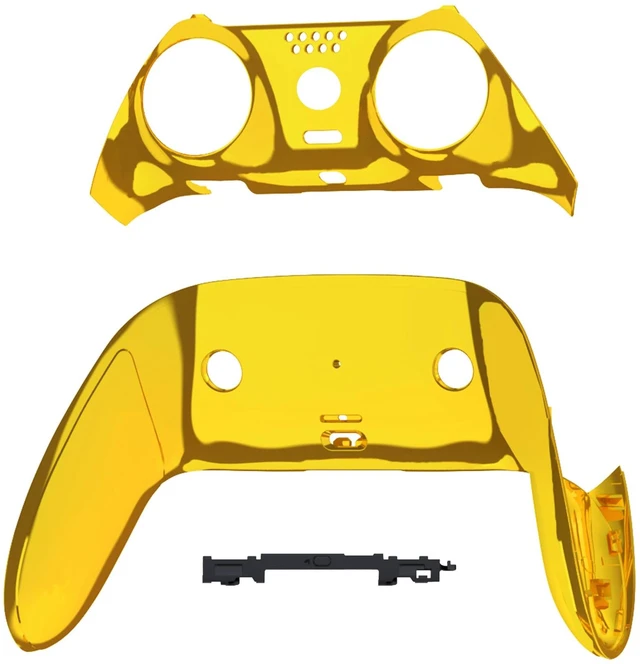 Alt view image 3 of 4 - eXtremeRate Top Bottom Decorative Trim Shell Compatible with p s 5 Edge Controller DIY Replacement Front Back Clip Shell, Custom Chrome Gold Plates Cover Compatible with p s 5 Edge Controller