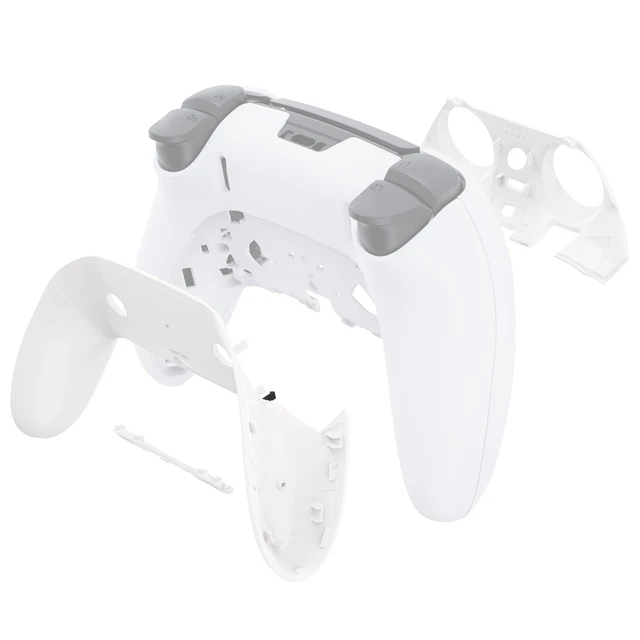 Alt view image 4 of 4 - eXtremeRate Top Bottom Decorative Trim Shell Compatible with ps5 Edge Controller DIY Replacement Front Back Clip Shell, Custom White Plates Cover Compatible with ps5 Edge Controller