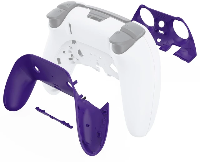 Alt view image 4 of 4 - eXtremeRate Top Bottom Decorative Trim Shell Compatible with ps5 Edge Controller DIY Replacement Front Back Clip Shell, Custom Purple Plates Cover Compatible with ps5 Edge Controller