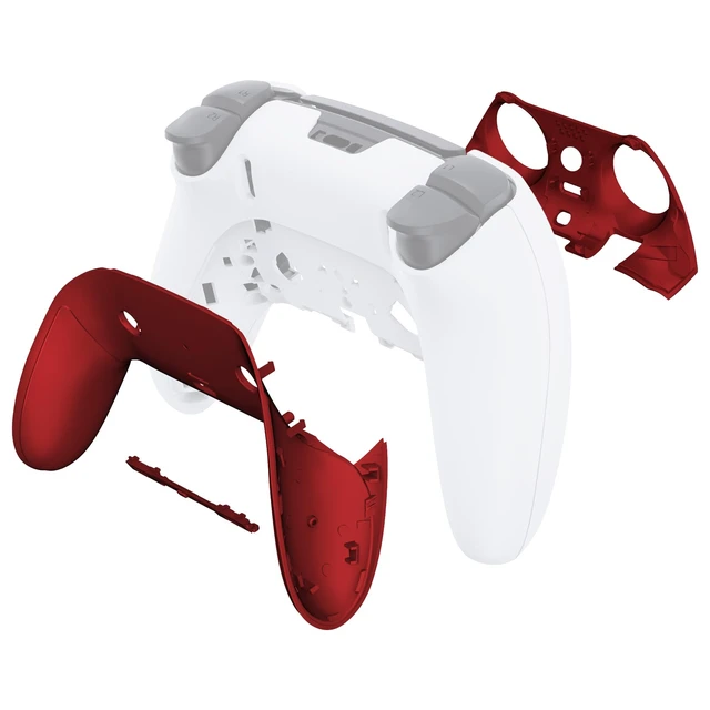Alt view image 4 of 4 - eXtremeRate Top Bottom Decorative Trim Shell Compatible with ps5 Edge Controller DIY Replacement Front Back Clip Shell, Custom Scarlet Red Plates Cover Compatible with ps5 Edge Controller