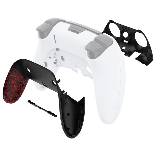 Alt view image 4 of 4 - eXtremeRate Top Bottom Decorative Trim Shell Compatible with p s 5 Edge Controller DIY Replacement Front Back Clip Shell, Custom Textured Red Plates Cover Compatible with p s 5 Edge Controller