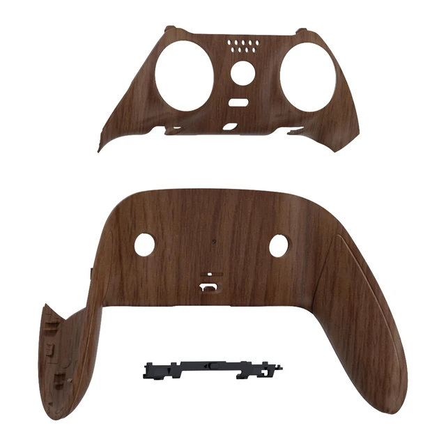 Alt view image 2 of 4 - eXtremeRate Top Bottom Decorative Trim Shell Compatible with ps5 Edge Controller DIY Replacement Front Back Clip Shell, Custom Wood Grain Plates Cover Compatible with ps5 Edge Controller