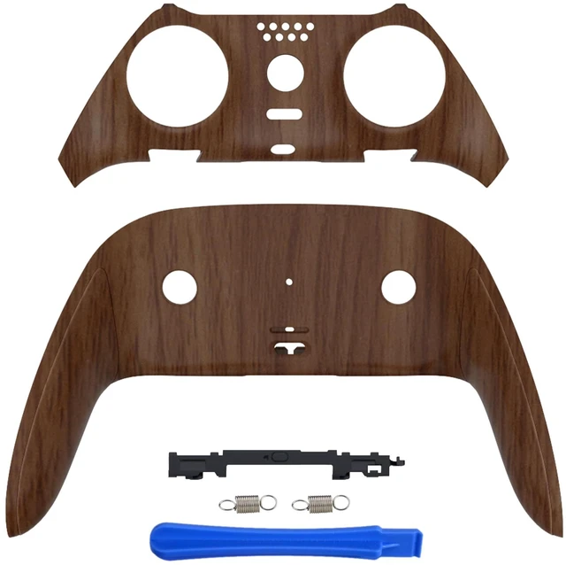 Main image of eXtremeRate Top Bottom Decorative Trim Shell Compatible with ps5 Edge Controller DIY Replacement Front Back Clip Shell, Custom Wood Grain Plates Cover Compatible with ps5 Edge Controller