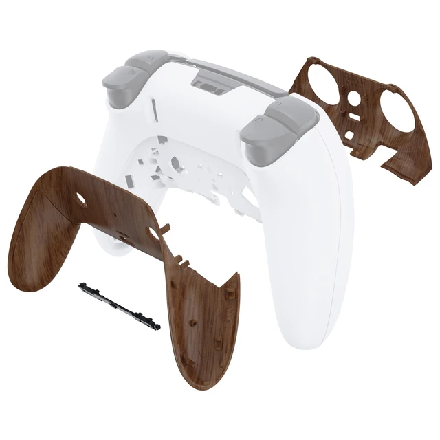Alt view image 4 of 4 - eXtremeRate Top Bottom Decorative Trim Shell Compatible with ps5 Edge Controller DIY Replacement Front Back Clip Shell, Custom Wood Grain Plates Cover Compatible with ps5 Edge Controller