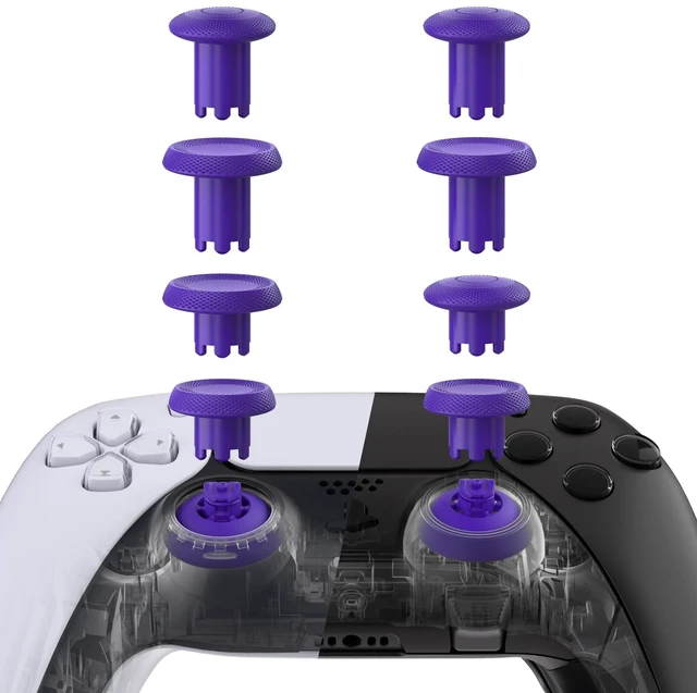 Main image of eXtremeRate ThumbsGear V3 Interchangeable Ergonomic Thumbsticks for PS5 Controller, Replacement Analog Thumb Sticks for PS4 Controller - 4 Height Adjustable Convex & Concave Grip Joysticks - Purple