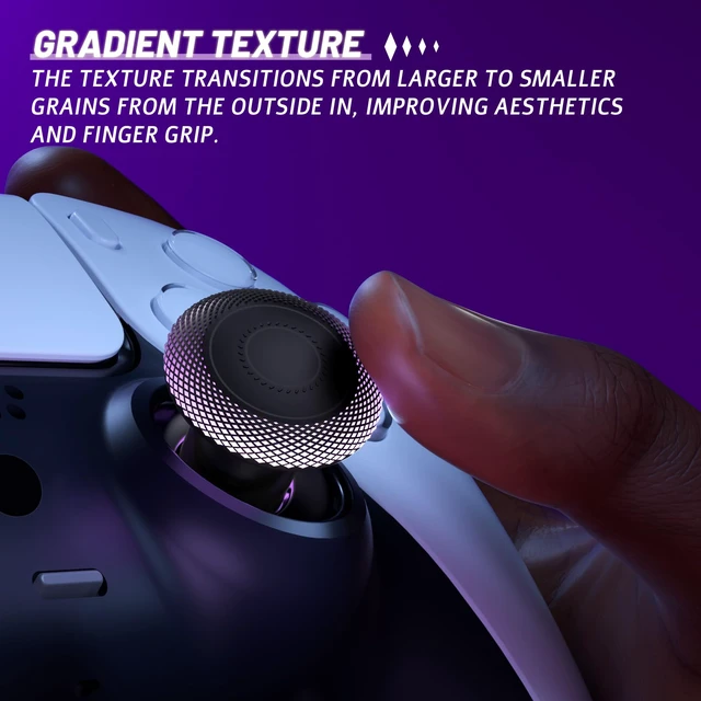 Alt view image 7 of 7 - eXtremeRate ThumbsGear V3 Interchangeable Ergonomic Thumbsticks for PS5 Controller, Replacement Analog Thumb Sticks for PS4 Controller - 4 Height Adjustable Convex & Concave Grip Joysticks - Black