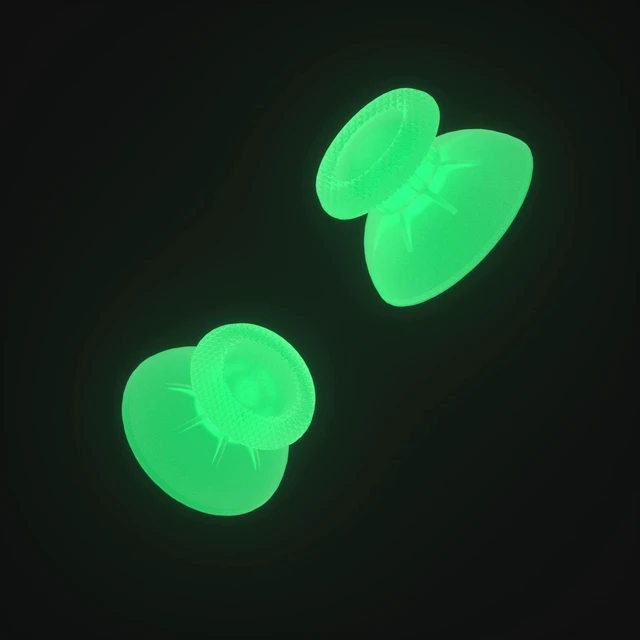 Alt view image 3 of 7 - eXtremeRate Glow in Dark - Green Replacement Thumbsticks for PS5 Controller, Custom Analog Stick Joystick for PS4 Controller Universal