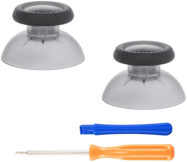 Main image of eXtremeRate Clear Black Replacement Thumbsticks for PS5 Controller, Custom Analog Stick Joystick for PS4 Controller Universal