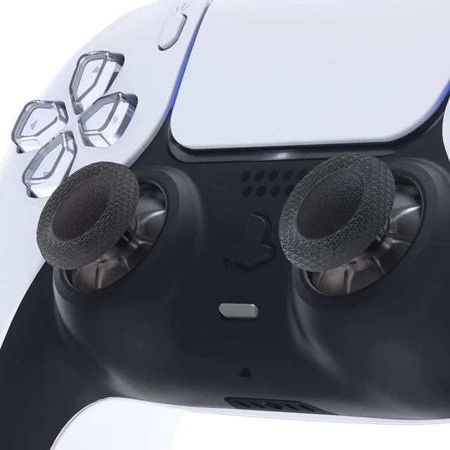 Alt view image 3 of 5 - eXtremeRate Clear Black Replacement Thumbsticks for PS5 Controller, Custom Analog Stick Joystick for PS4 Controller Universal