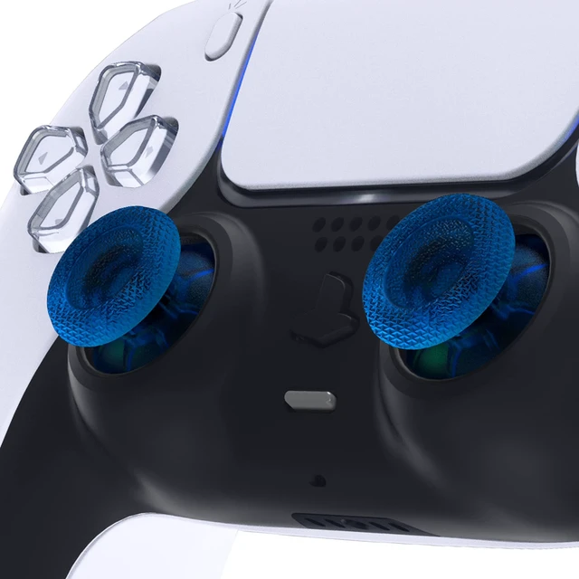 Alt view image 3 of 5 - eXtremeRate Clear Blue Replacement Thumbsticks for PS5 Controller, Custom Analog Stick Joystick Compatible with PS5, for PS4 All Model Controller - Controller NOT Included