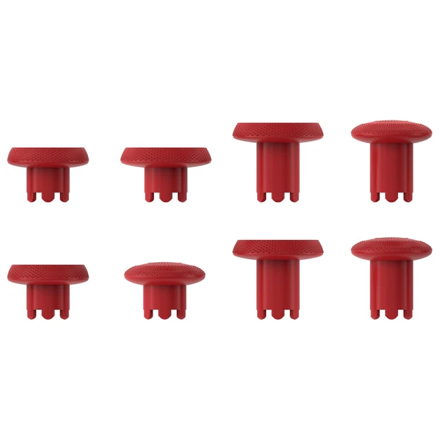 Alt view image 4 of 7 - eXtremeRate ThumbsGear Interchangeable Thumbsticks for PS5 Edge Controller, Replacement Carmine Red Analog Thumb Sticks Caps for PS5 Edge Controller - 4 Heights 3 Surfaces Grips - NO Thumbstick Base