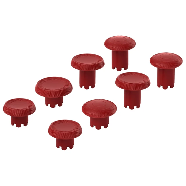 Alt view image 7 of 7 - eXtremeRate ThumbsGear Interchangeable Thumbsticks for PS5 Edge Controller, Replacement Carmine Red Analog Thumb Sticks Caps for PS5 Edge Controller - 4 Heights 3 Surfaces Grips - NO Thumbstick Base
