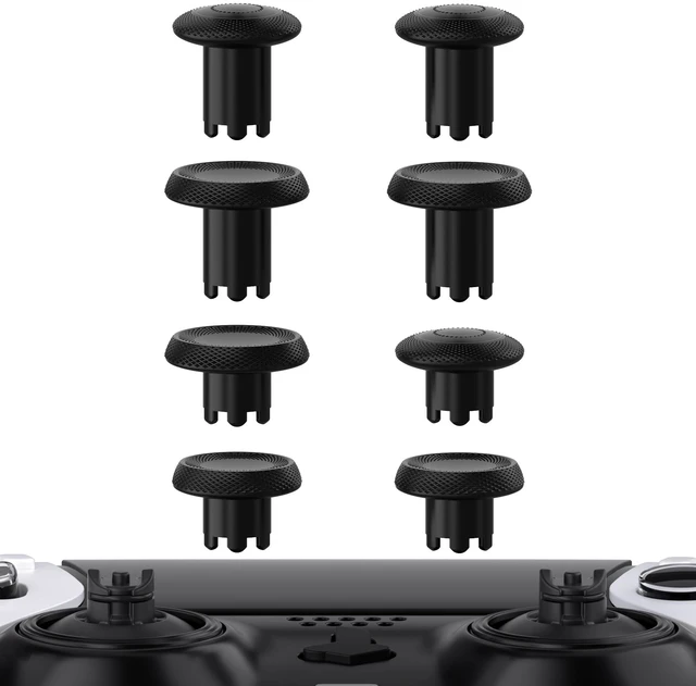 Main image of eXtremeRate ThumbsGear Interchangeable Thumbsticks for PS5 Edge Controller, Replacement Black Analog Thumb Sticks Caps for PS5 Edge Controller - 4 Heights 3 Surfaces Grips - Without Thumbstick Base