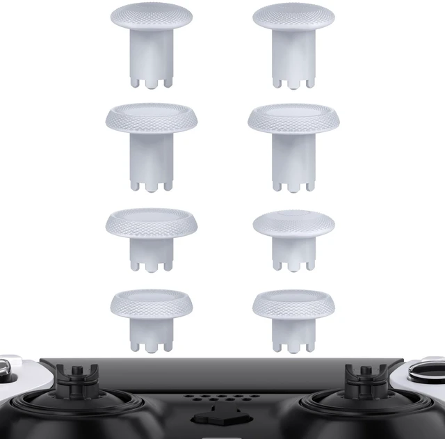 Main image of eXtremeRate ThumbsGear Interchangeable Thumbsticks for PS5 Edge Controller, Replacement Original White Analog Thumb Sticks Caps for PS5 Edge Controller - 4 Heights 3 Surfaces Grips -NO Thumbstick Base