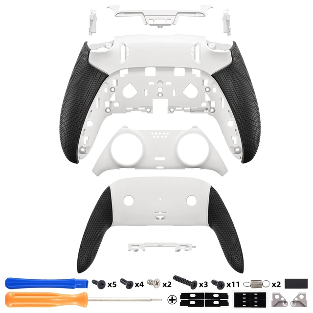 Alt view image 2 of 7 - eXtremeRate Beyond-ARC Bottom Shell Kit Compatible with p s 5 Edge Controller with Rubberized Grip, Replacement Front Back Decorative Trim Shell Plates - White Black