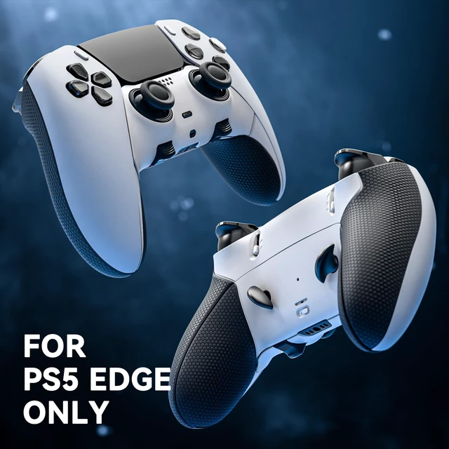Alt view image 4 of 7 - eXtremeRate Beyond-ARC Bottom Shell Kit Compatible with p s 5 Edge Controller with Rubberized Grip, Replacement Front Back Decorative Trim Shell Plates - White Black