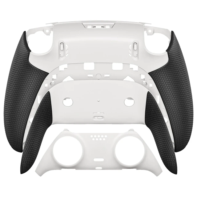 Alt view image 3 of 7 - eXtremeRate Beyond-ARC Bottom Shell Kit Compatible with p s 5 Edge Controller with Rubberized Grip, Replacement Front Back Decorative Trim Shell Plates - White Black