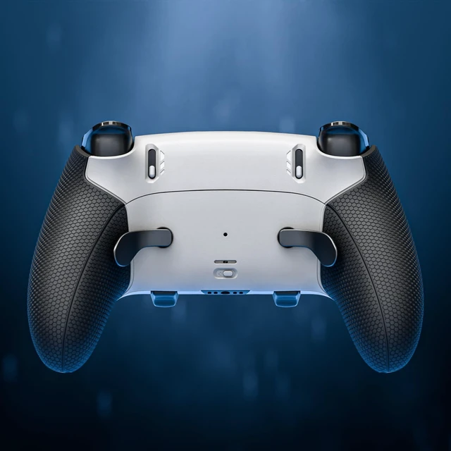 Alt view image 5 of 7 - eXtremeRate Beyond-ARC Bottom Shell Kit Compatible with p s 5 Edge Controller with Rubberized Grip, Replacement Front Back Decorative Trim Shell Plates - White Black