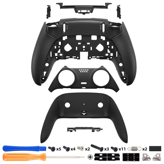 Alt view image 2 of 7 - eXtremeRate Beyond-ARC Bottom Shell Kit Compatible with p s 5 Edge Controller with Rubberized Grip, Replacement Front Back Decorative Trim Shell Rear Plates - Black