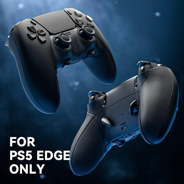 Alt view image 4 of 7 - eXtremeRate Beyond-ARC Bottom Shell Kit Compatible with p s 5 Edge Controller with Rubberized Grip, Replacement Front Back Decorative Trim Shell Rear Plates - Black