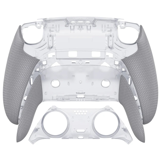 Alt view image 3 of 7 - eXtremeRate Beyond-ARC Bottom Shell Kit Compatible with p s 5 Edge Controller with Rubberized Grip, Replacement Front Back Decorative Trim Shell Plates - Clear & Gray