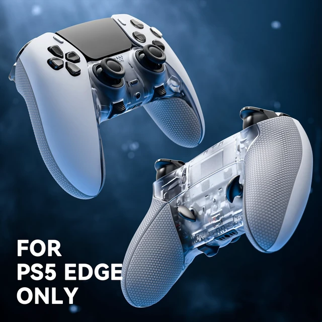 Alt view image 4 of 7 - eXtremeRate Beyond-ARC Bottom Shell Kit Compatible with p s 5 Edge Controller with Rubberized Grip, Replacement Front Back Decorative Trim Shell Plates - Clear & Gray