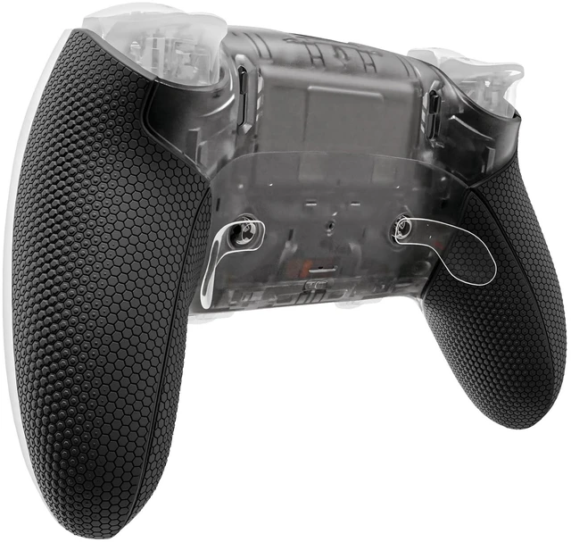 Main image of eXtremeRate Beyond-ARC Bottom Shell Kit Compatible with p s 5 Edge Controller with Rubberized Grip, Replacement Front Back Decorative Trim Shell Plates - Clear & Black