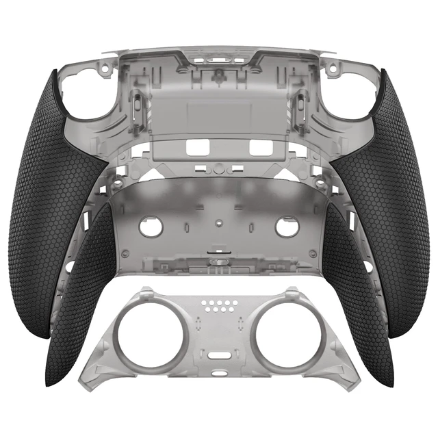 Alt view image 3 of 7 - eXtremeRate Beyond-ARC Bottom Shell Kit Compatible with p s 5 Edge Controller with Rubberized Grip, Replacement Front Back Decorative Trim Shell Plates - Clear & Black