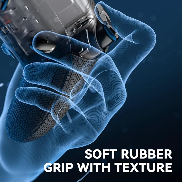 Alt view image 6 of 7 - eXtremeRate Beyond-ARC Bottom Shell Kit Compatible with p s 5 Edge Controller with Rubberized Grip, Replacement Front Back Decorative Trim Shell Plates - Clear & Black