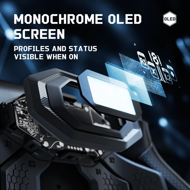 Alt view image 5 of 7 - eXtremeRate BEYOND Back Paddles Kit for PS5 Edge Controller, OLED Display, Redesigned Ergonomic Rubberized Grips Bottom Shell, Remappable 4 Back Buttons Attachment for PS5 Edge Controller - Black