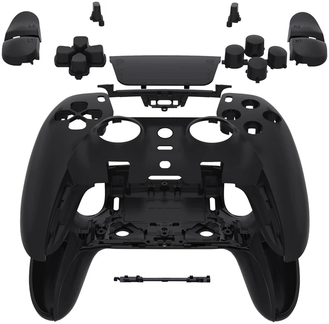 Main image of eXtremeRate Full Set Shell with Buttons Touchpad Cover Compatible with ps5 Edge Controller, Black Custom Replacement Decorative Trim Shell Front Back Plates Compatible with ps5 Edge Controller