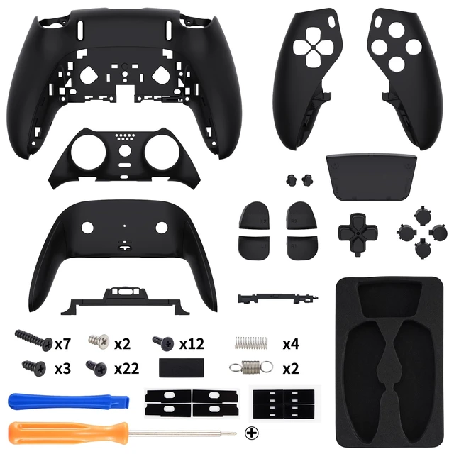 Alt view image 2 of 5 - eXtremeRate Full Set Shell with Buttons Touchpad Cover Compatible with ps5 Edge Controller, Black Custom Replacement Decorative Trim Shell Front Back Plates Compatible with ps5 Edge Controller