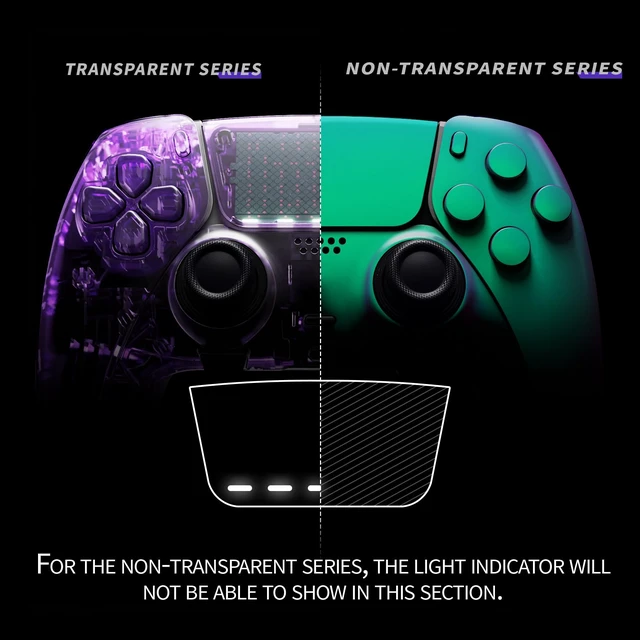 Alt view image 5 of 5 - eXtremeRate Full Set Shell with Buttons Touchpad Compatible with ps5 Edge Controller, Chameleon Green Purple Replacement Decorative Trim Shell Front Back Plates Compatible with ps5 Edge Controller