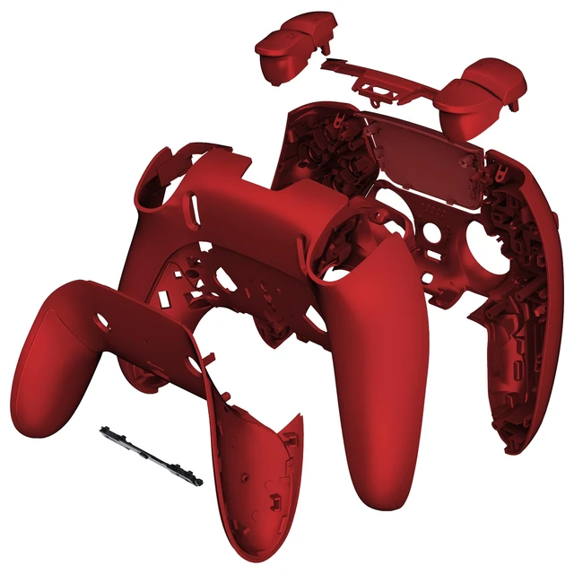 Alt view image 3 of 5 - eXtremeRate Full Set Shell with Buttons Touchpad Cover Compatible with ps5 Edge Controller, Scarlet Red Replacement Decorative Trim Shell Front Back Plates Compatible with ps5 Edge Controller