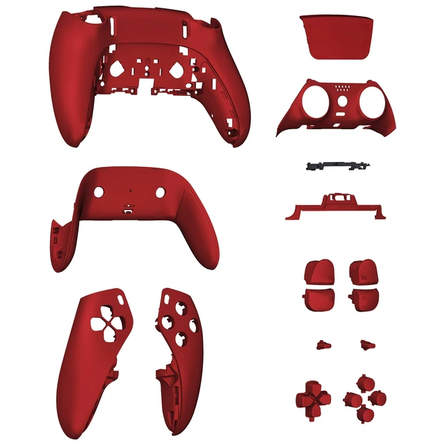 Alt view image 4 of 5 - eXtremeRate Full Set Shell with Buttons Touchpad Cover Compatible with ps5 Edge Controller, Scarlet Red Replacement Decorative Trim Shell Front Back Plates Compatible with ps5 Edge Controller