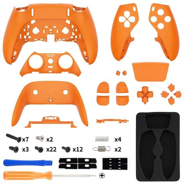 Alt view image 2 of 5 - eXtremeRate Full Set Shell with Buttons Touchpad Cover Compatible with ps5 Edge Controller, Royal Orange Custom Replacement Decorative Trim Shell Front Back Plates Compatible with ps5 Edge Controller