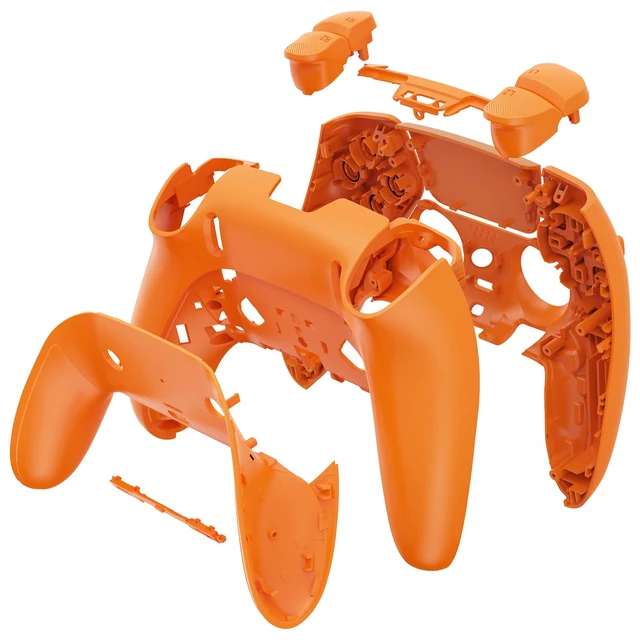 Alt view image 3 of 5 - eXtremeRate Full Set Shell with Buttons Touchpad Cover Compatible with ps5 Edge Controller, Royal Orange Custom Replacement Decorative Trim Shell Front Back Plates Compatible with ps5 Edge Controller