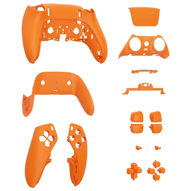 Alt view image 4 of 5 - eXtremeRate Full Set Shell with Buttons Touchpad Cover Compatible with ps5 Edge Controller, Royal Orange Custom Replacement Decorative Trim Shell Front Back Plates Compatible with ps5 Edge Controller